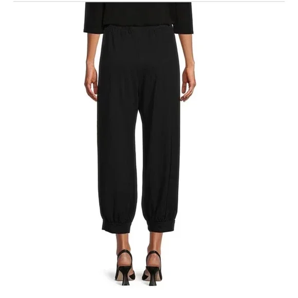 Bryn Walker Wyatt Cotton Knit Crop Lantern Pants XL Black Lagenlook Minimalist - Picture 3 of 9